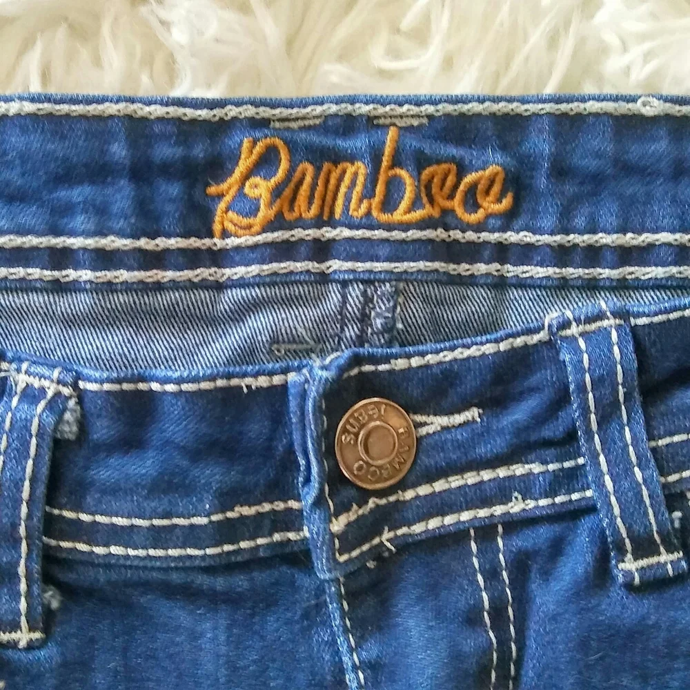Bamboo Lace Trim Denim Shorts